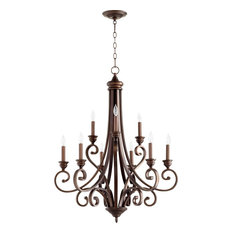 Quorum Bryant 9-Light Candelabra Chandelier, Oiled Bronze