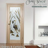Interior Glass Door Sans Soucie Art Glass Cranes & Cattails