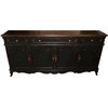 Sideboard French Provincial Scalloped Raised Panel Doors Aged