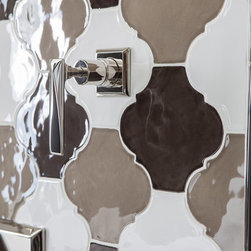 Tuileries Arabesque Blanc, Chocolat & Fedora 5'' x 6'' - Wall And Floor Tile