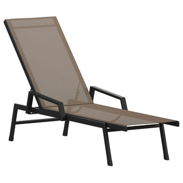 Black, Brown Chaise Lounge