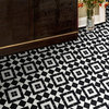 8"x8" Porto Handmade Cement Tile, Black/White, Set of 12