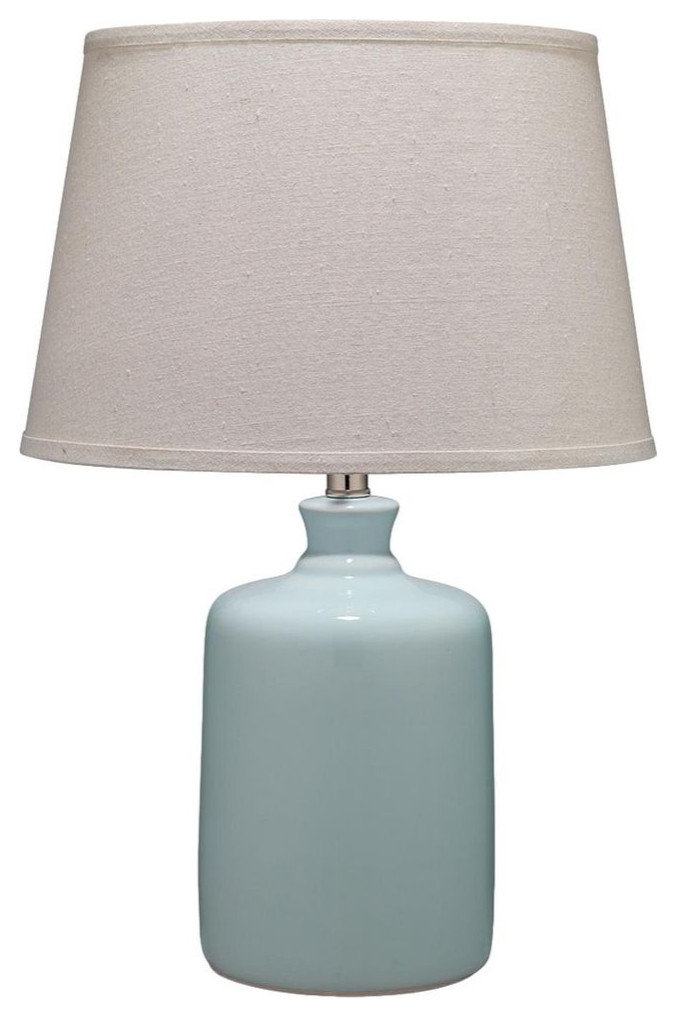 Modern Farmhouse Light Blue Milk Jug Shaped Table Lamp 22 in Glass ...