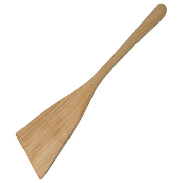 Solid Maple Wood Large Flat Spatula Cooking Spoon Antique Style USA Made Scraper, Extra Large (15" X 3")