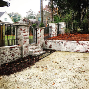 Patio Update/Reconstruction, Brick Columns, Ornamental Gates, Lighting