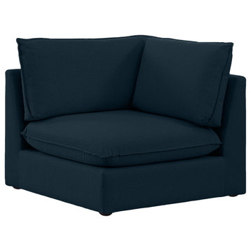 Mackenzie Linen Textured Fabric Upholstered Corner Chair, Navy