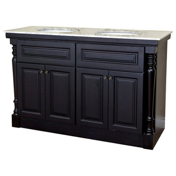 Bellaterra Home 605522A Traditional Mahogany Double Sink Bathroom Cabinet