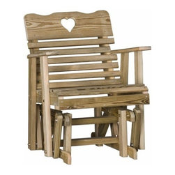 Cutout Heart Treated Glider Chair - Outdoor Gliders