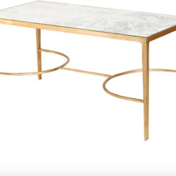 Worlds Away Gold Leafed Sabre Leg Coffee Table Only - Coffee Tables