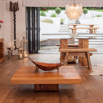 Contemporary rustic open plan lounge diner in Brighton