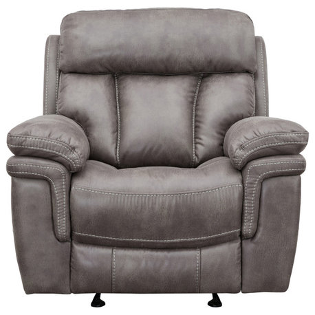 Estelle Power Recliner Chair, Gunmetal Fabric