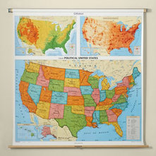 Traditional Artwork U.S. Pull-down Map