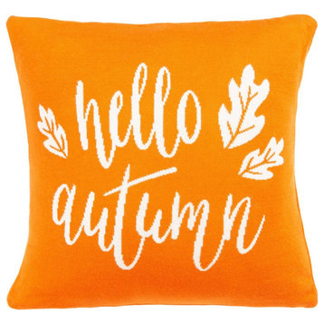 Safavieh Hello Autumn Pillow Orange/Natural 18" X 18"
