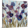 Abstracted Florals In Purple  Wrapped Canvas Art Print, 20"x20"x1.5"