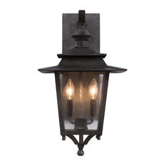 Saddlebrook Outdoor 12x21" 2-Light Traditional Outdoor Wall-Lights by Kalco
