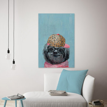"Hipster Sloth" Painting Print on Wrapped Canvas