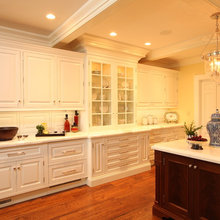 long wall of cabinets