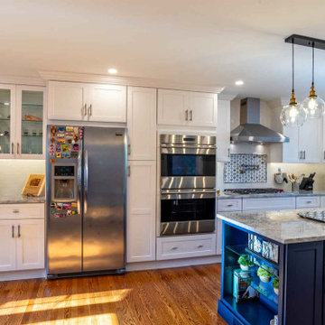 Navy Blue Island Kitchen