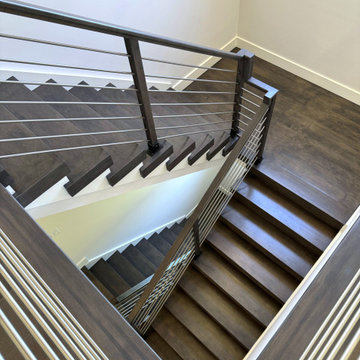 Project #137 | Maple Staircase with Stainless Steel Railing