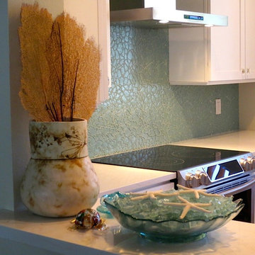 Crackle Glass Kitchen Backsplash