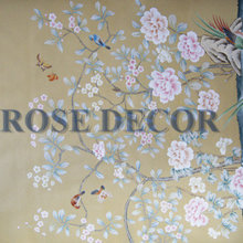 Hand painted silk wallpaper