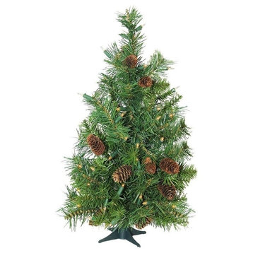 3'x22" Pre-Lit Dakota Red Pine Full Artificial Christmas Tree, Clear Lights