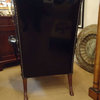 Black Patent Leather Vintage Wing Chair