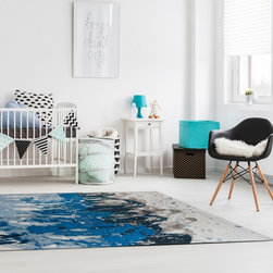 Atlantic Surf Rug 8486 in Blue Waves - Rugs