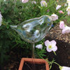 Nature Shaped Hand Blown Clear Glass Self Watering Aqua Globes, Set of 2