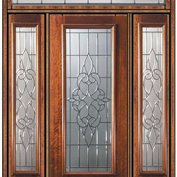 Prehung Sidelites-Transom Door 96 Mahogany Courtlandt 3/4 Lite - Front Doors