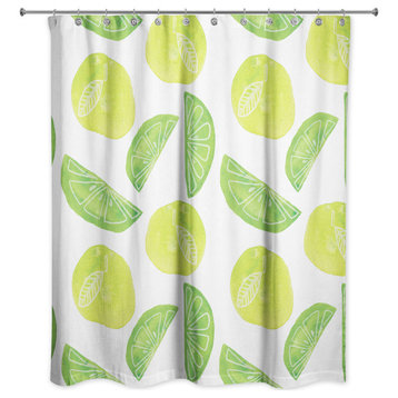 Lime Citrus Pattern 71"x74" Shower Curtain