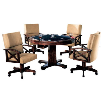 Coaster Marietta 5-piece Wood Game Table Set Tobacco and Tan