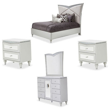 Melrose Plaza 5-Piece Queen Upholstered Bedroom Set, Queen Upholstered