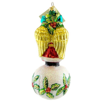 Larry Fraga Victorian Dream Blown Glass Ornament Christmas Angel 454