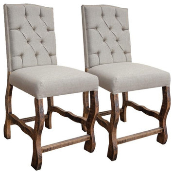 Crafters and Weavers Pair of Westwood Counter Height Bar Stool - Tufted Fabric