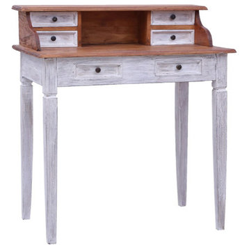 vidaXL Writing Desk with Drawers Computer Desk for Office Solid Reclaimed Wood