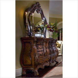 AICO Furniture - Chateau Beauvais Dresser and Mirror Set in Noble Bark - 75050/7 - Bedroom Products