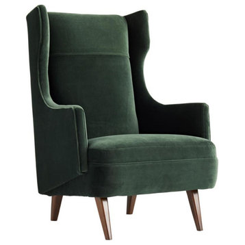 Budelli Wing Chair, Forest Velvet, 41"H (8149 3MTHY)