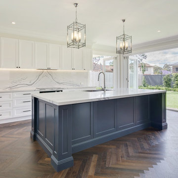 Kitchen with Book Matched Stone