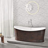 HEATGENE 66" Acrylic Freestanding Bathtub Vintage Soaking Tub, Bronze