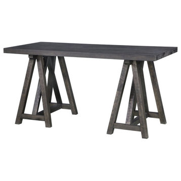 Beaumont Lane Pine/Solid Wood Writing Desk in Weathered Charcoal