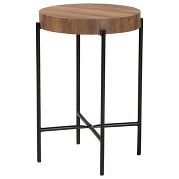 Toria Walnut Brown and Black Collection, Walnut Brown/Black, End Table