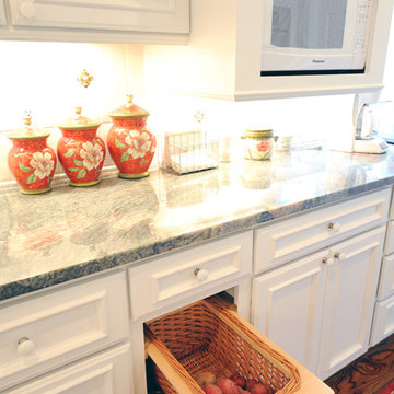 Galley kitchen & family room remodeled into a large kitchen