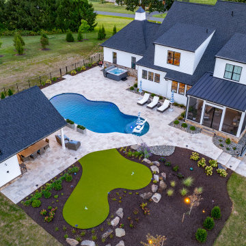 Pool, LED Waterfalls & Pool House