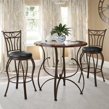 CorLiving Jericho 3 Piece Counter Height Barstool and Bistro Table Set