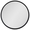 Travis Round Wood Accent Wall Mirror, Black 31.5 Diameter