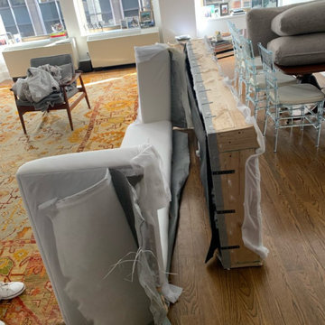 Grey L-shape Couch Disassembly and Reassembly