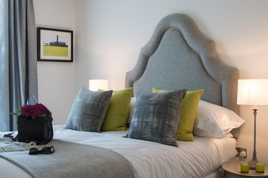 Modern bedroom in London.