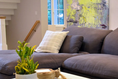 Inspiration for a scandinavian family room remodel in New York