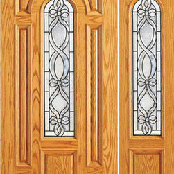 Pre-hung Mahogany Center Arch Lite Entry One Sidelite Door - Front Doors